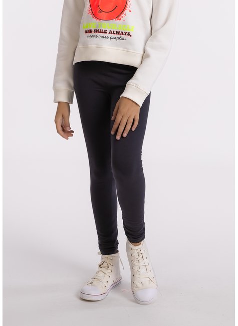 calca legging infantil em cotton preta 2