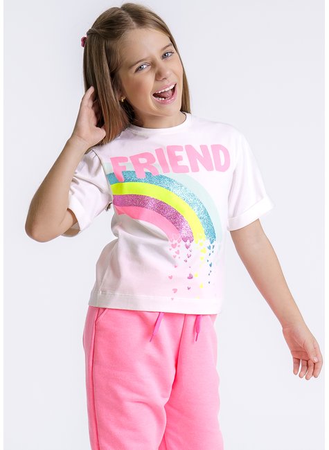 blusa menina friend arco iris 6