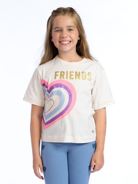 blusa infantil friends glitter coracoes conjunto best off white 1